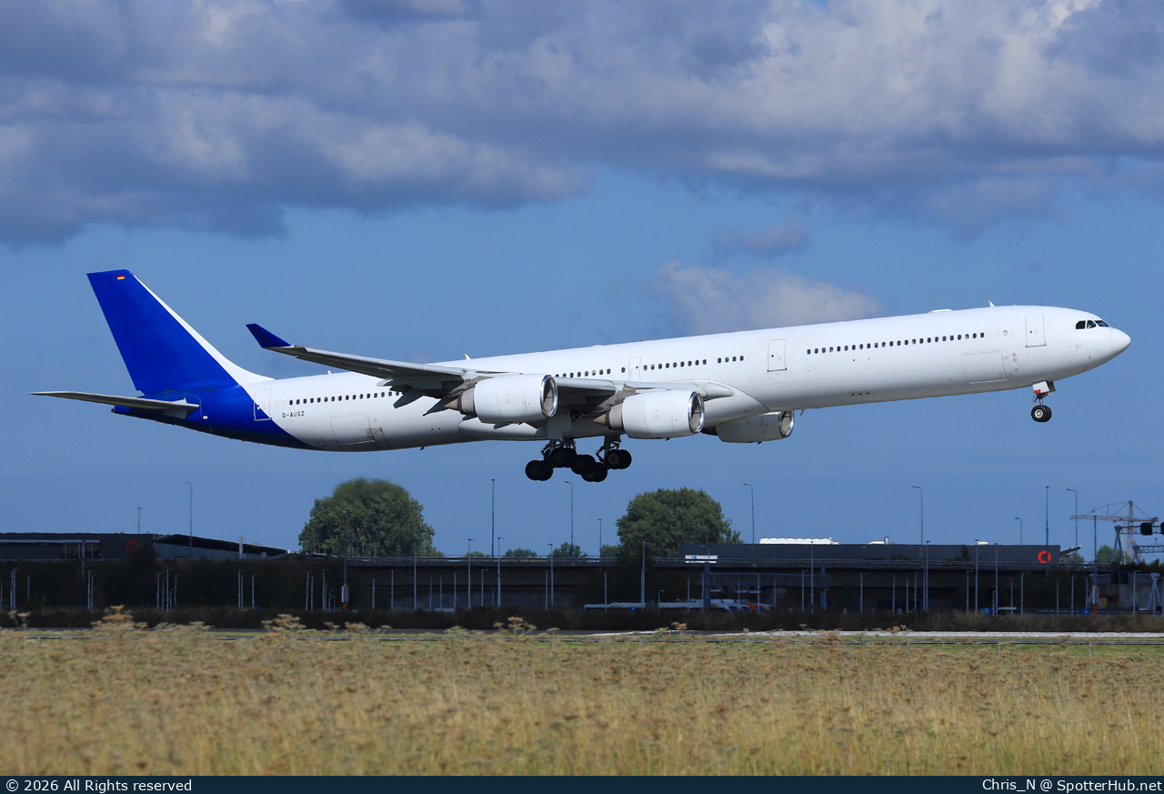 Photo of D-AUSZ - Airbus A340-642 operated by Universal Sky Carrier