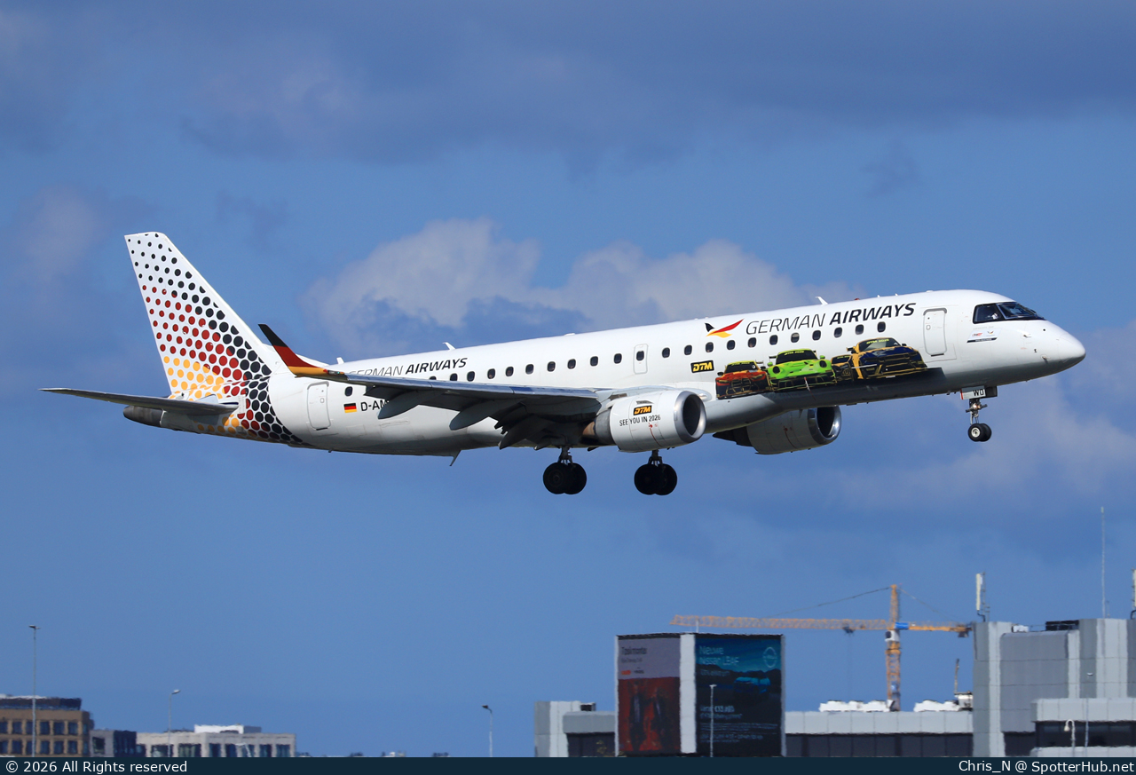 Photo of D-AMWO - Embraer ERJ-190AR operated by German Airways