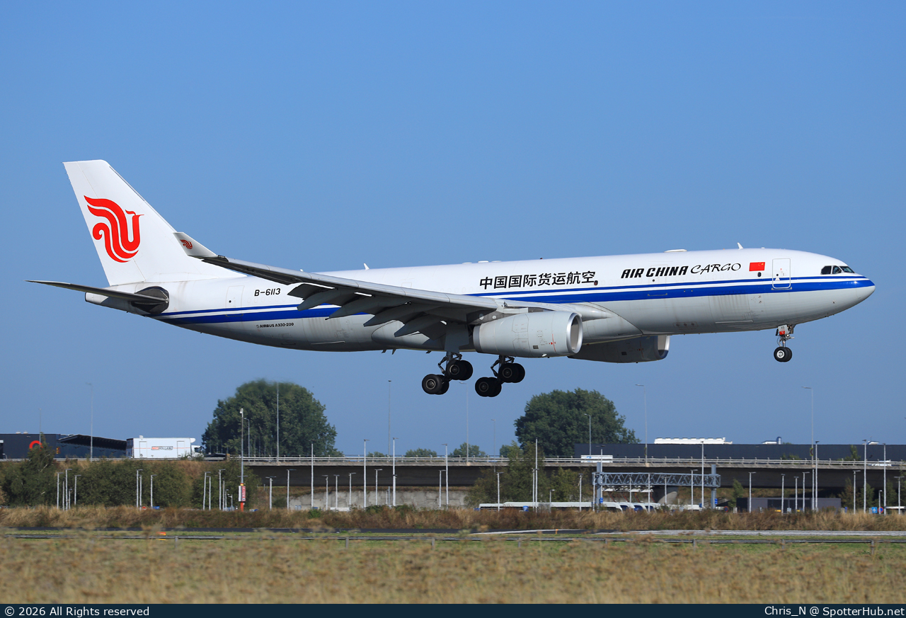 Photo of B-6113 - Airbus A330-243(P2F) operated by Air China Cargo