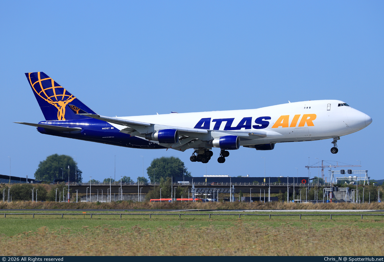 Photo of N431GT - Boeing 747-4H6F operated by Atlas Air