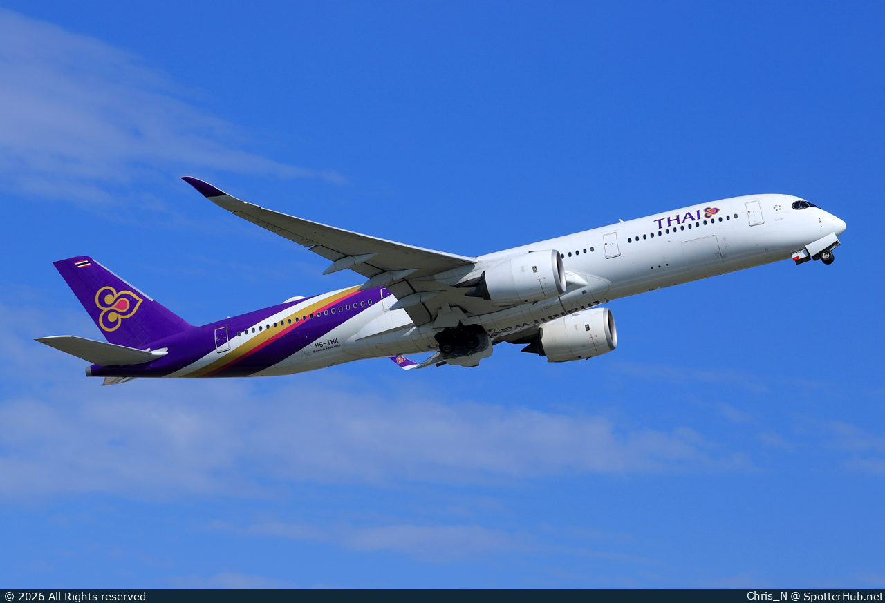 Photo of HS-THK - Airbus A350-941 operated by Thai Airways International