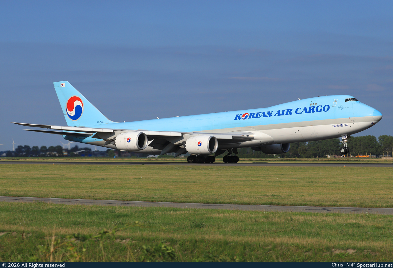 Photo of HL7624 - Boeing 747-8B5F operated by Korean Air Cargo