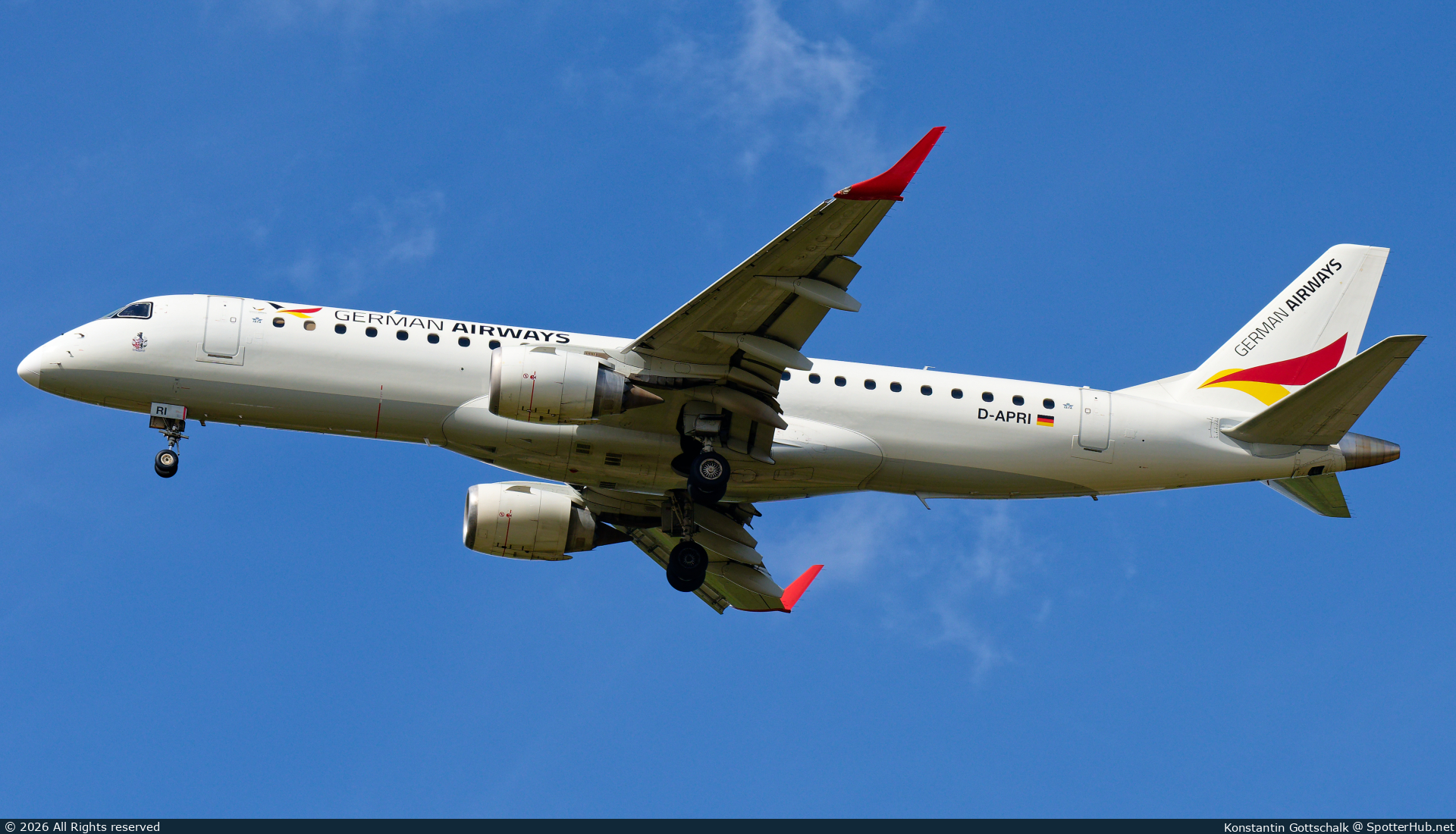 Photo of D-APRI - Embraer ERJ-190SR operated by German Airways