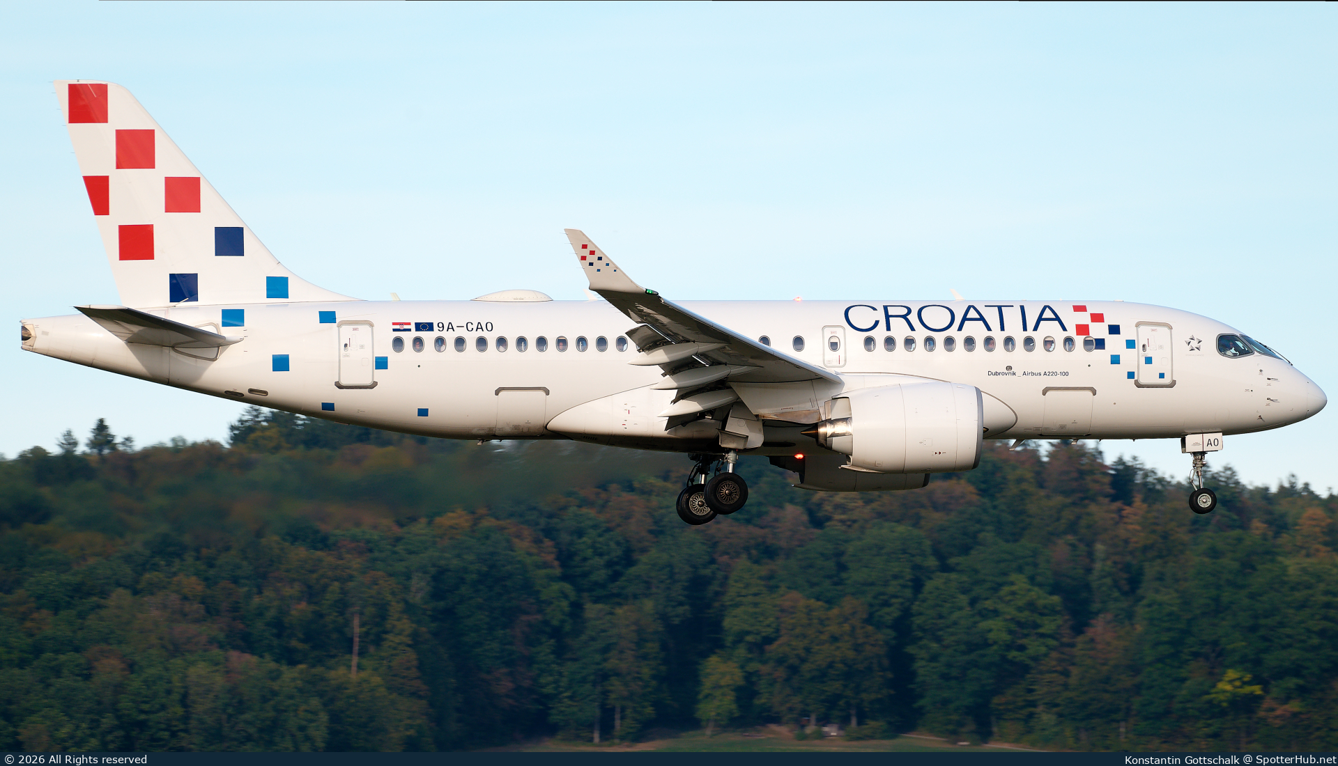 Photo of 9A-CAO - Airbus A220-100 operated by Croatia Airlines