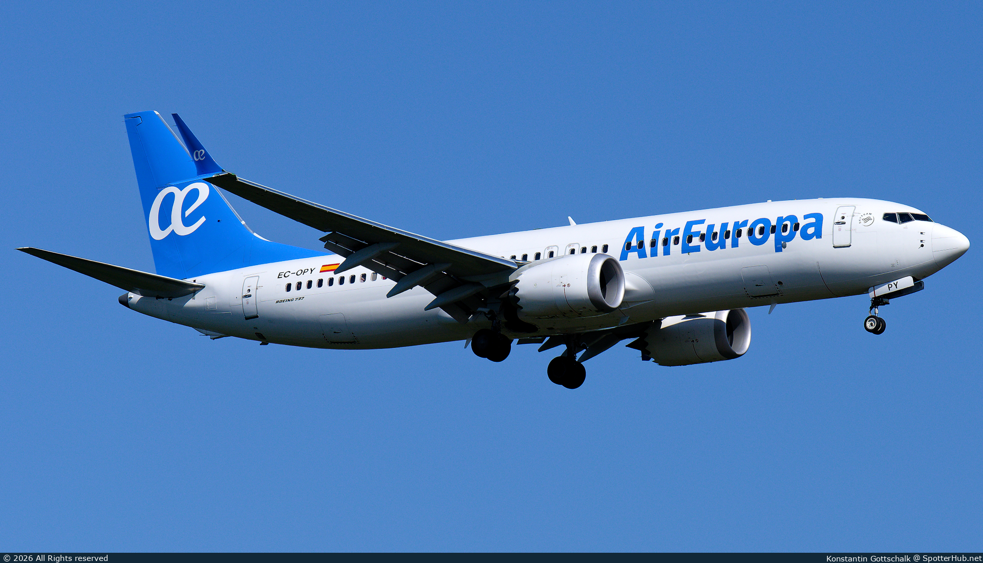 Photo of EC-OPY - Boeing 737 MAX 8 operated by Air Europa