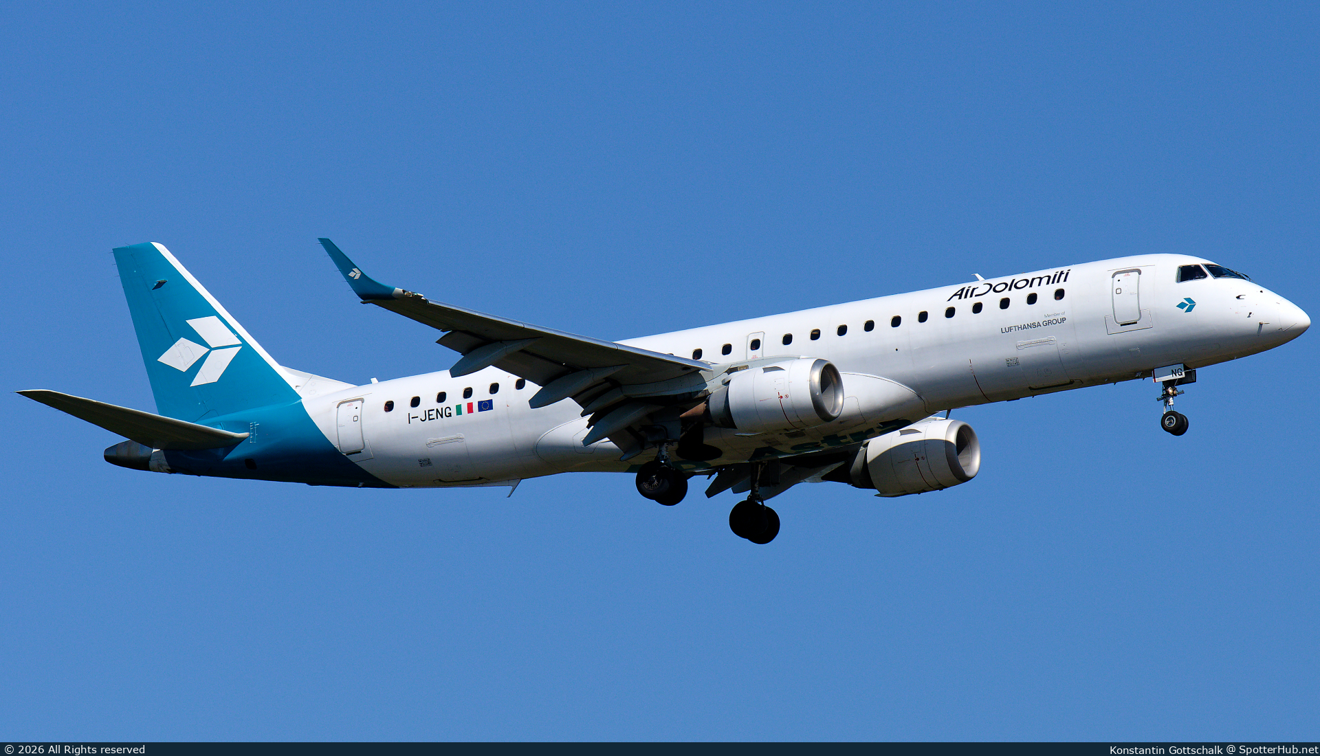 Photo of I-JENG - Embraer ERJ-190LR operated by Air Dolomiti