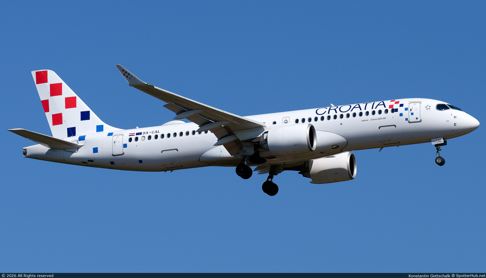 Photo of 9A-CAL - Airbus A220-300 operated by Croatia Airlines