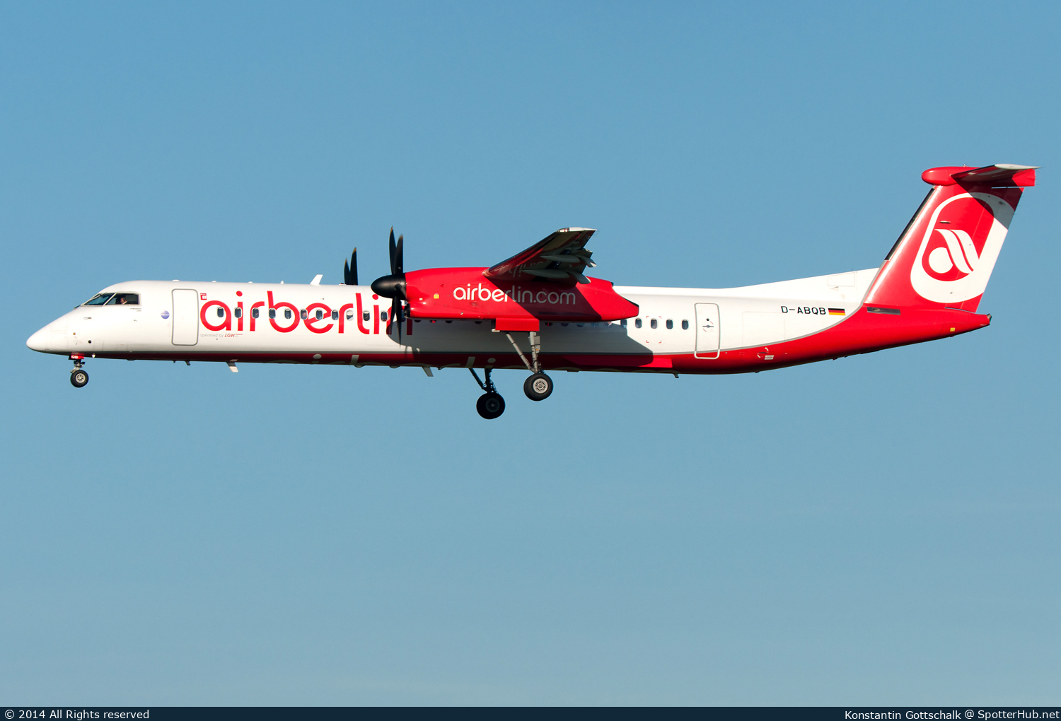Photo of D-ABQB - Bombardier DHC-8-402 Dash 8 Q400 operated by Air Berlin (opb LGW Luftfahrtgesellschaft Walter)