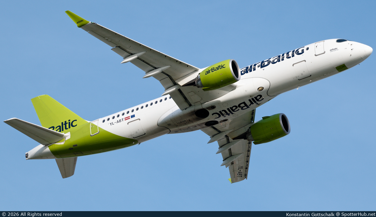 Photo of YL-ABT - Airbus A220-300 operated by airBaltic
