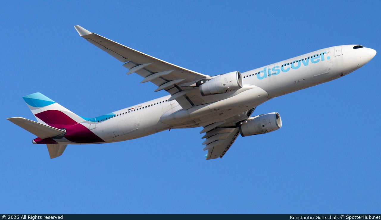 Photo of D-AIKE - Airbus A330-343 operated by Discover Airlines