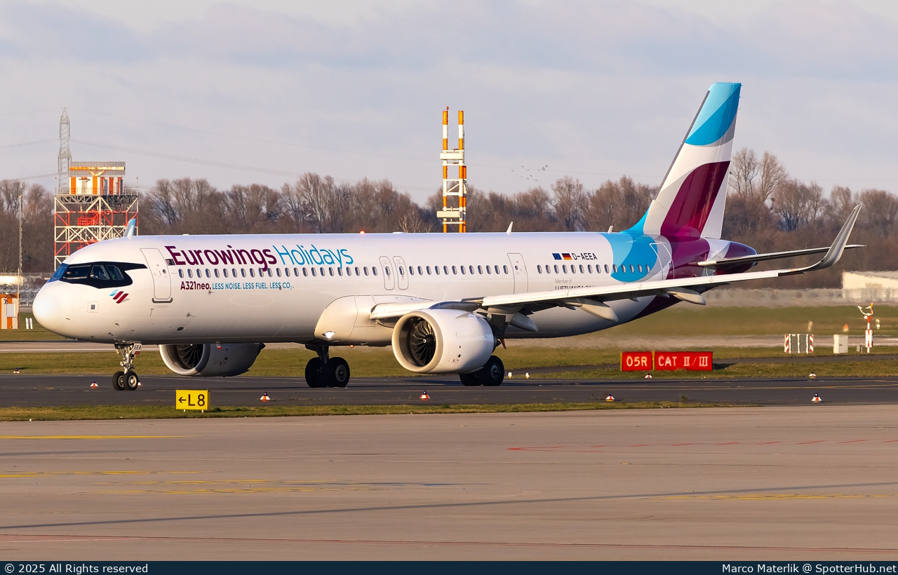 Photo of D-AEEA - Airbus A321-251NX operated by Eurowings