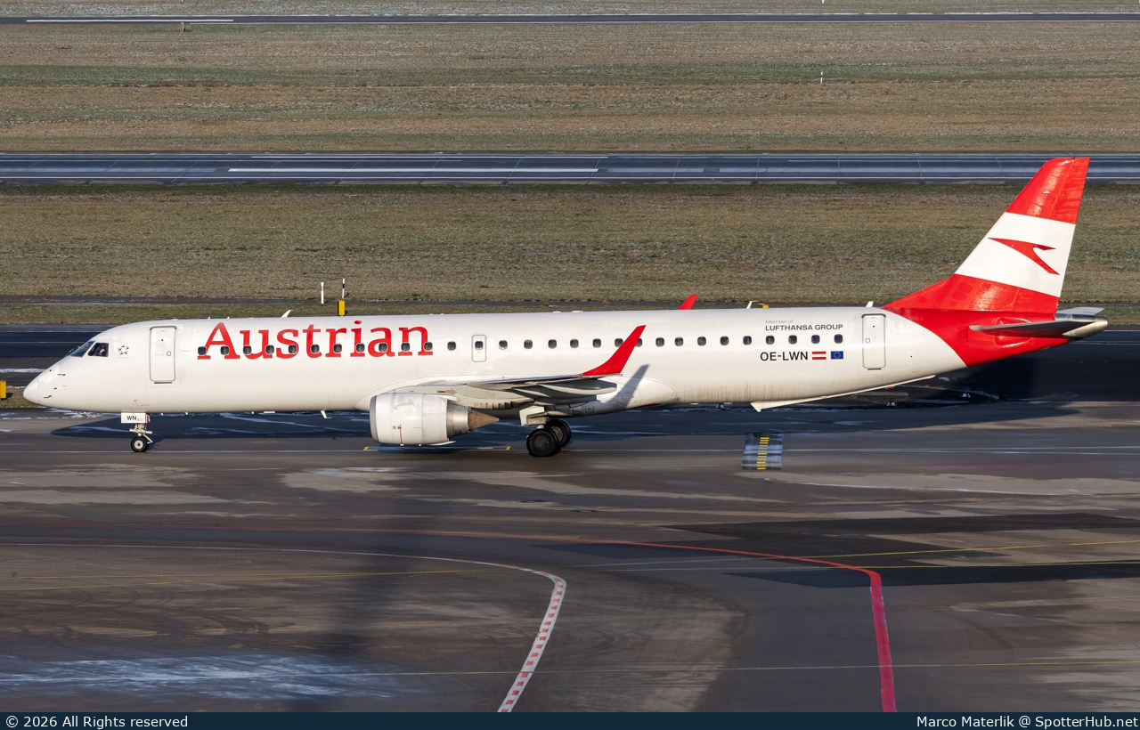 Photo of OE-LWN - Embraer ERJ-195LR operated by Austrian Airlines
