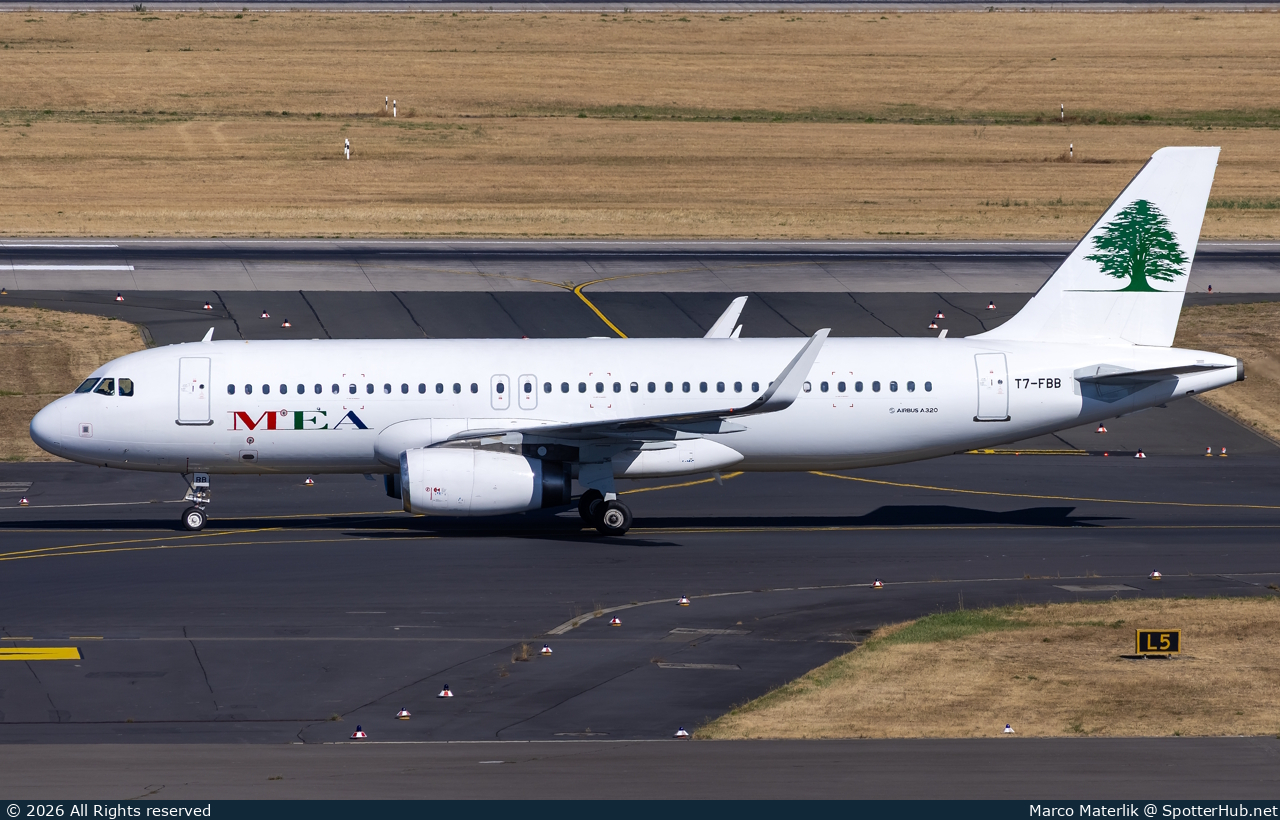 Photo of T7-FBB - Airbus A320-233 operated by MEA Middle East Airlines