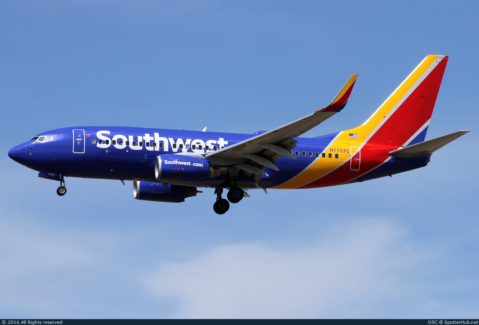 Photo of N7707C - Boeing 737-76N operated by Southwest Airlines