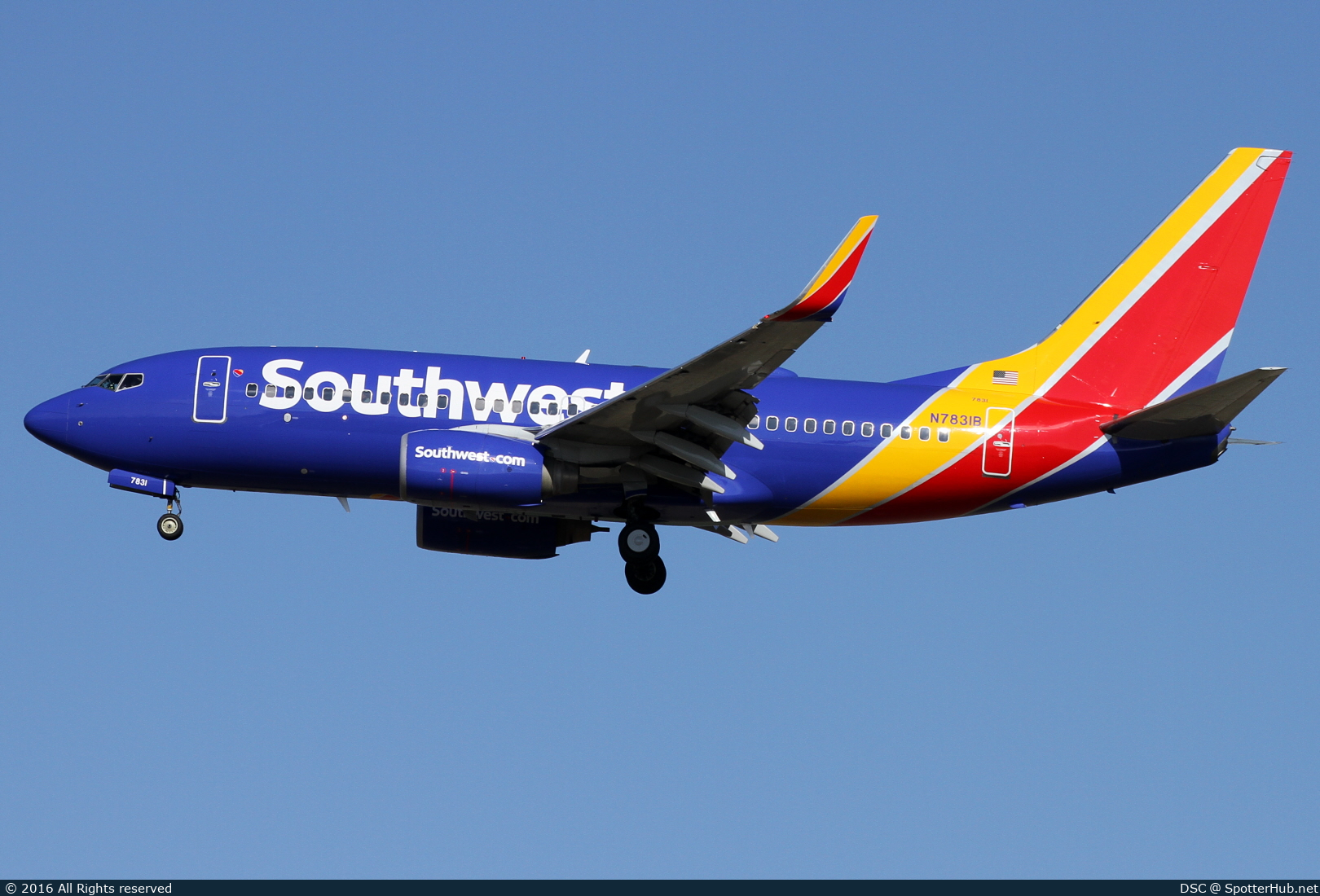 Photo of N7831B - Boeing 737-7CT operated by Southwest Airlines