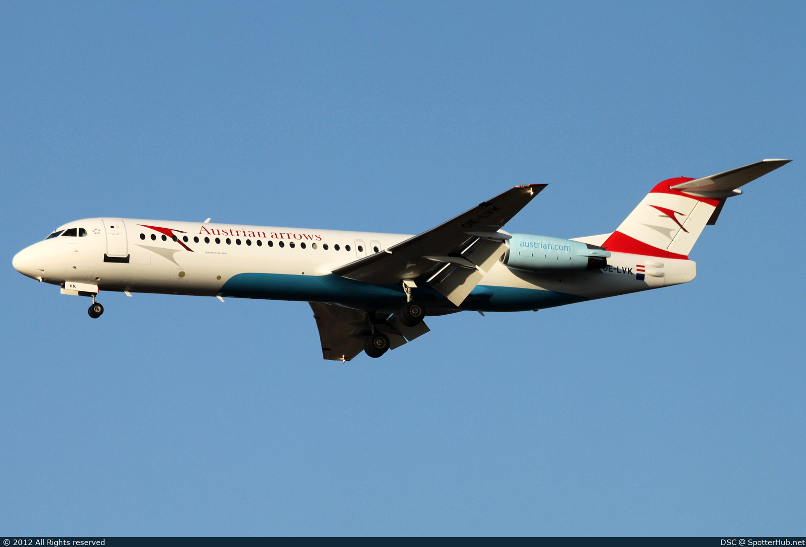 Photo of OE-LVK - Fokker 100 operated by Austrian Arrows (opb Tyrolean Airways)