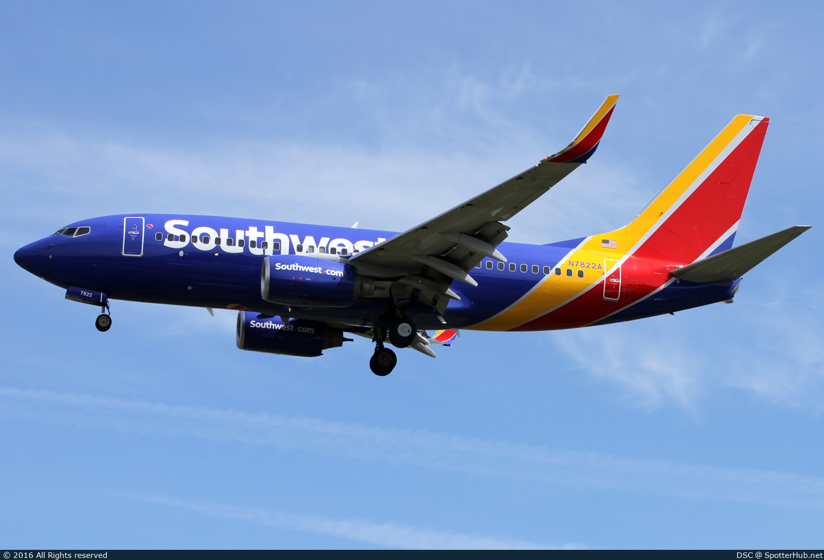 Photo of N7822A - Boeing 737-76N operated by Southwest Airlines