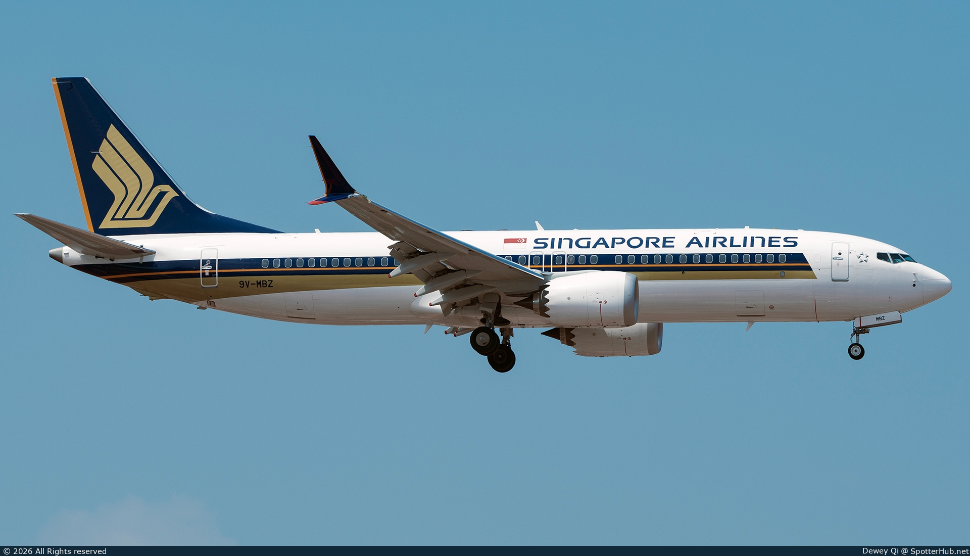 Photo of 9V-MBZ - Boeing 737 MAX 8 operated by Singapore Airlines