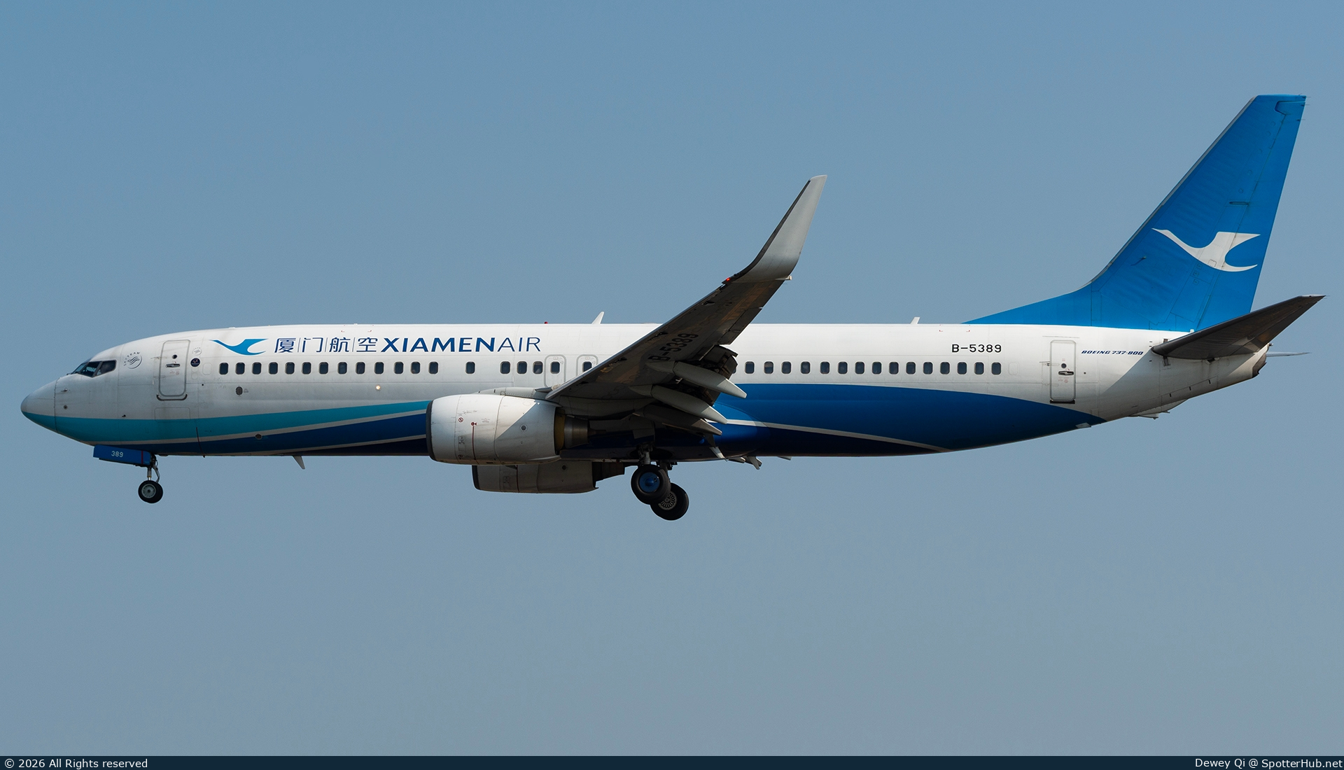 Photo of B-5389 - Boeing 737-86N operated by Xiamen Airlines