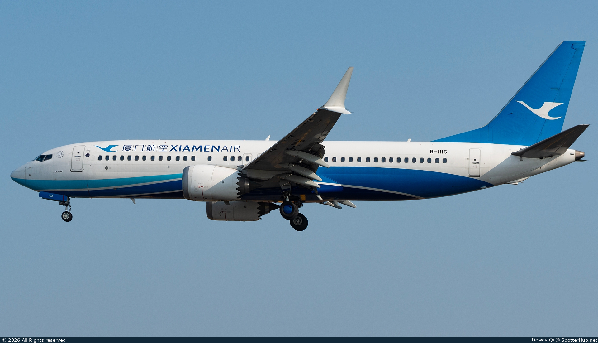 Photo of B-1116 - Boeing 737 MAX 8 operated by Xiamen Airlines