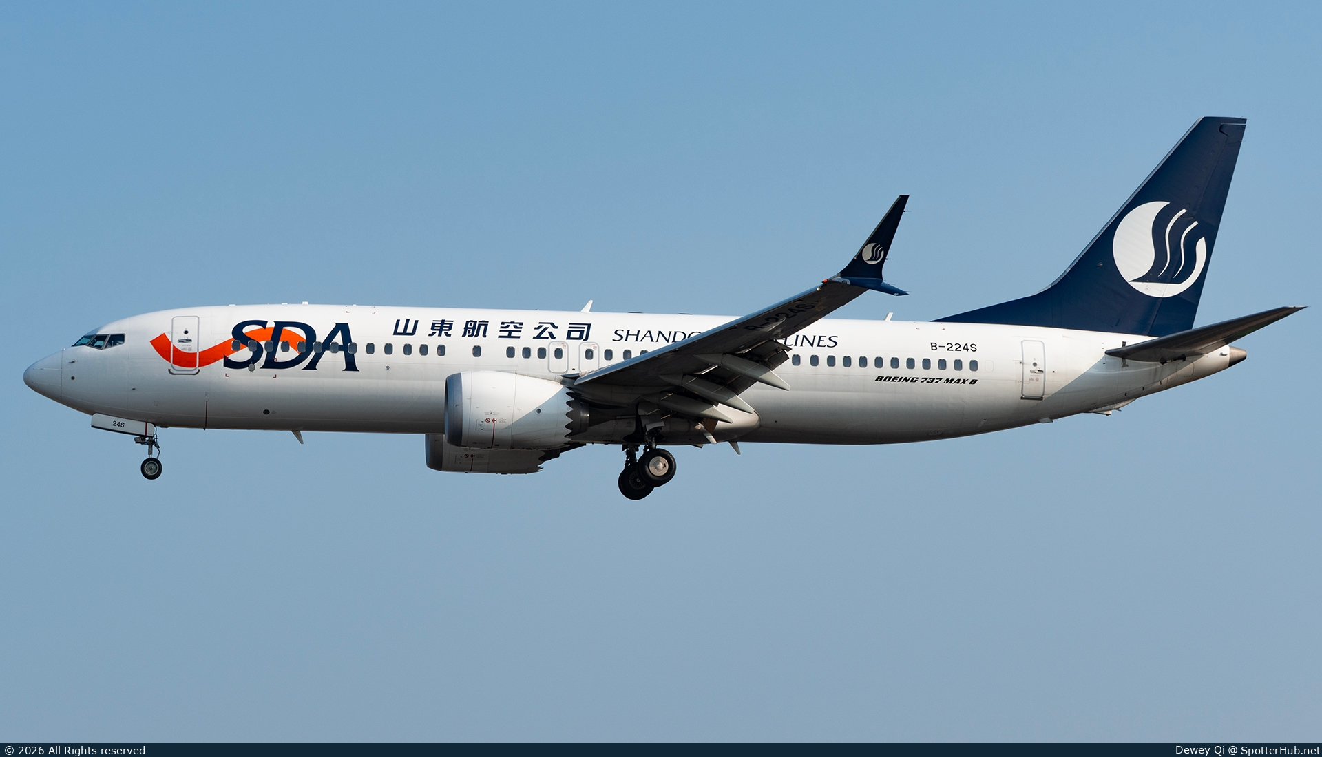 Photo of B-224S - Boeing 737 MAX 8 operated by Shandong Airlines