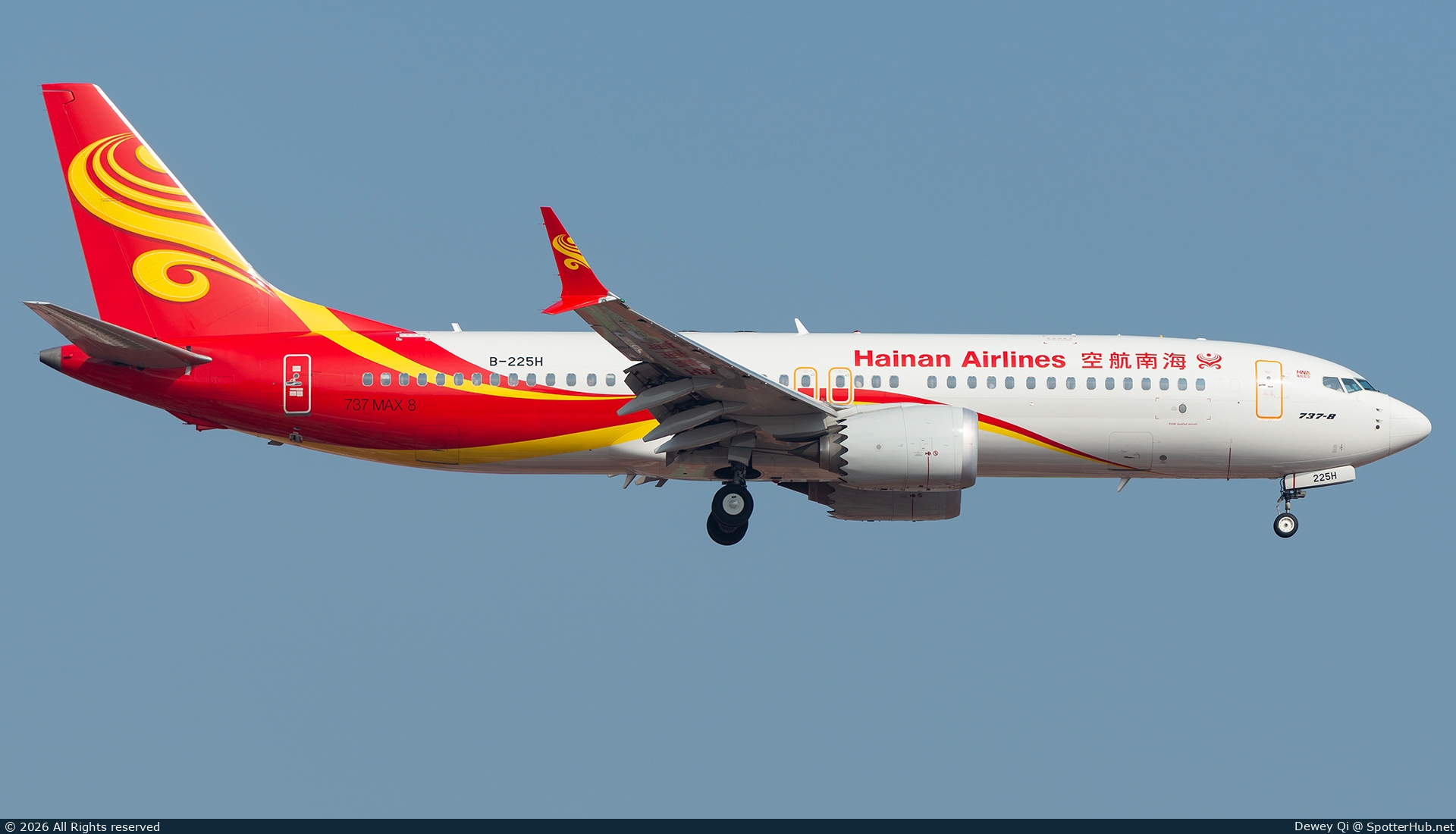 Photo of B-225H - Boeing 737 MAX 8 operated by Hainan Airlines