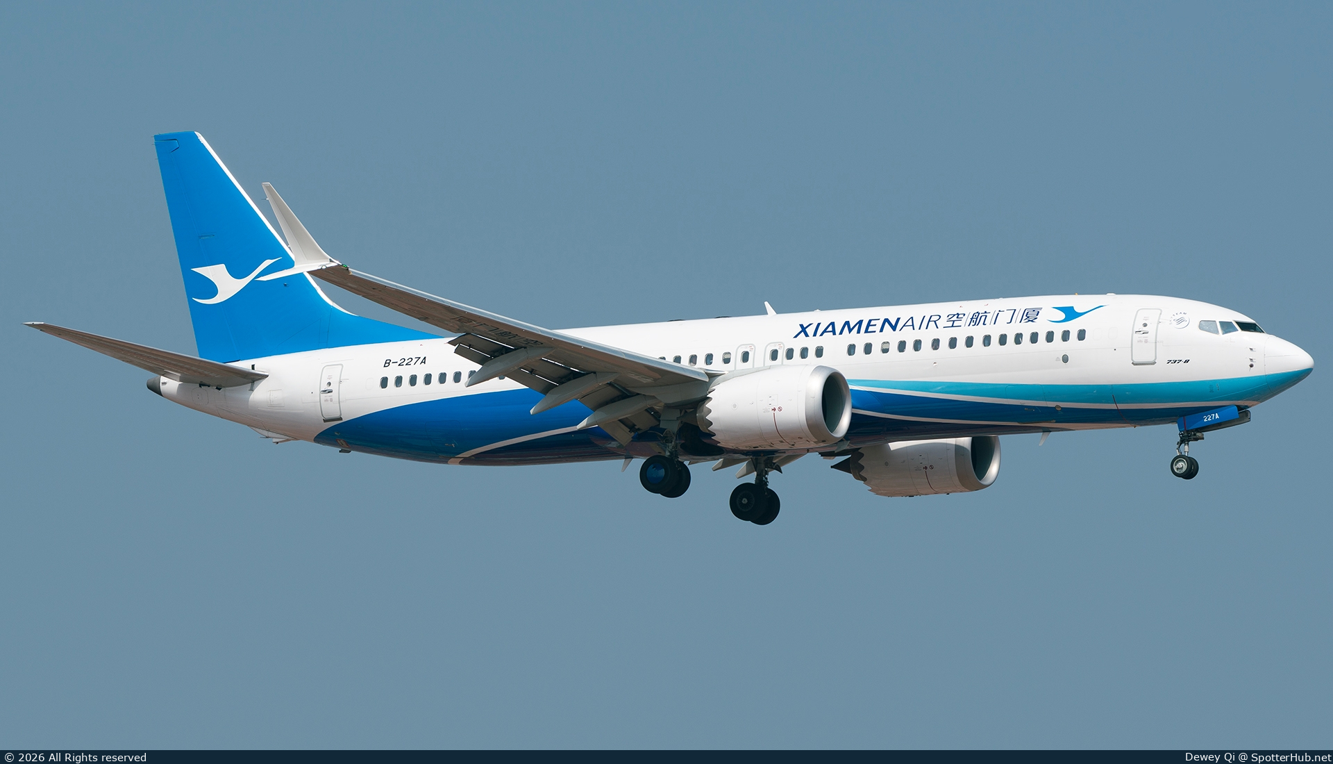 Photo of B-227A - Boeing 737 MAX 8 operated by Xiamen Airlines