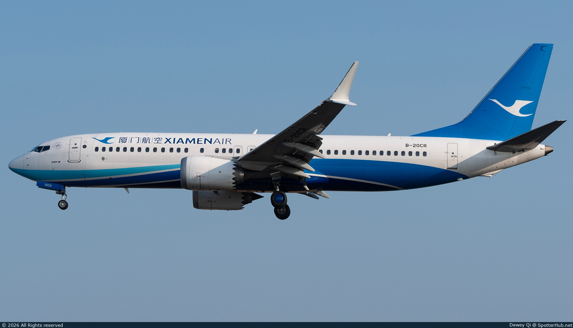 Photo of B-20CR - Boeing 737 MAX 8 operated by Xiamen Airlines