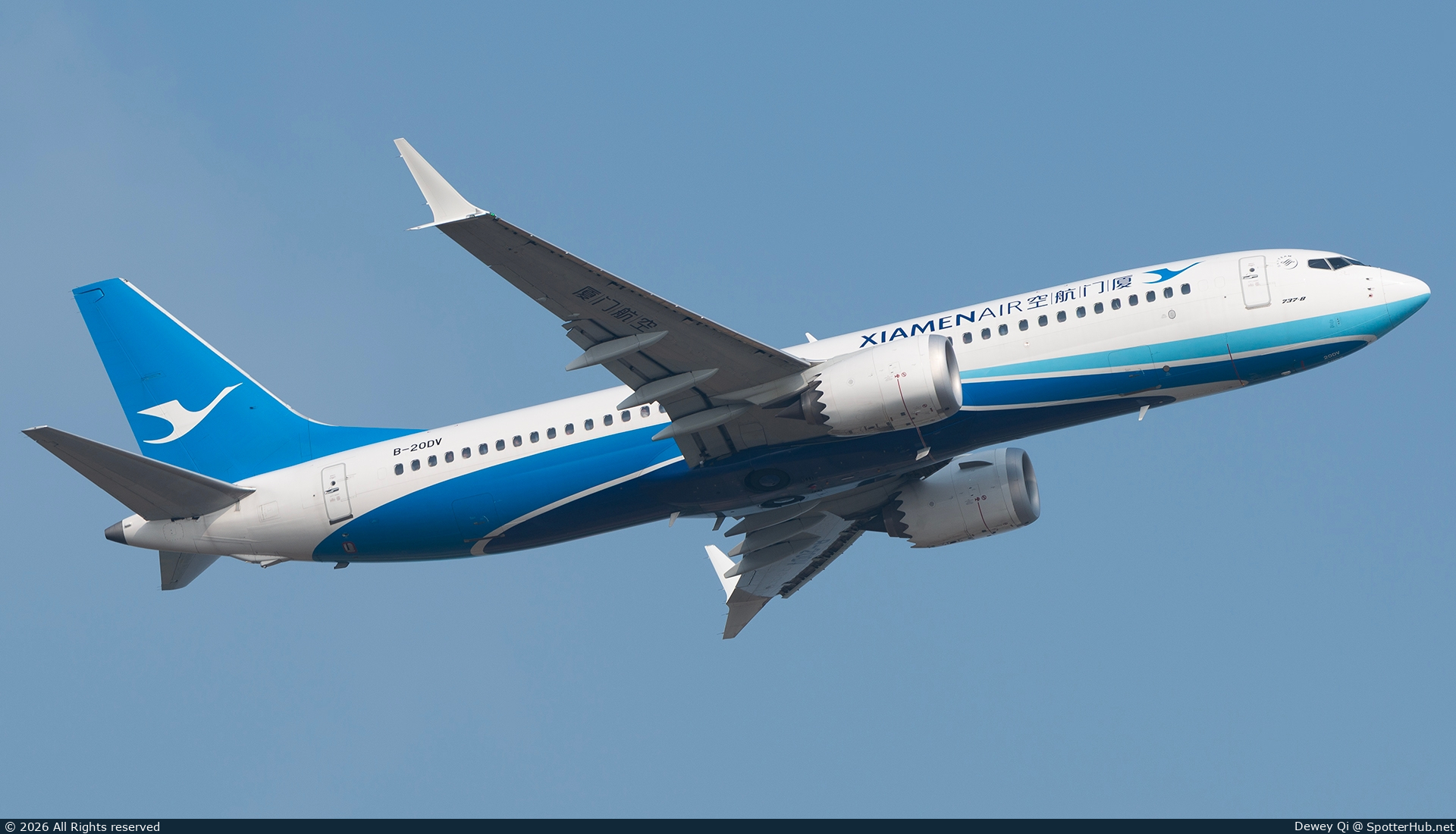 Photo of B-20DV - Boeing 737 MAX 8 operated by Xiamen Airlines