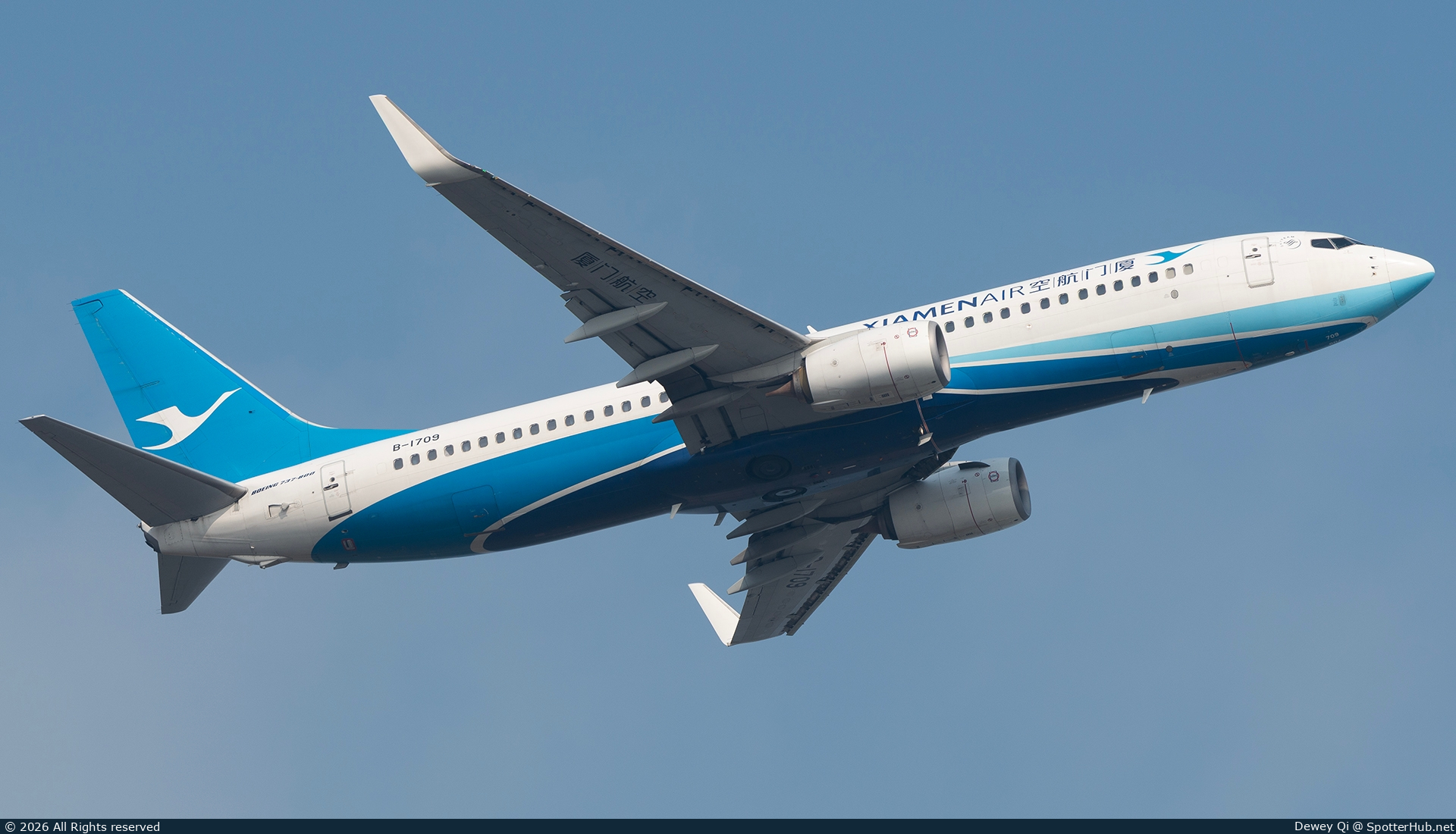 Photo of B-1709 - Boeing 737-85C operated by Xiamen Airlines