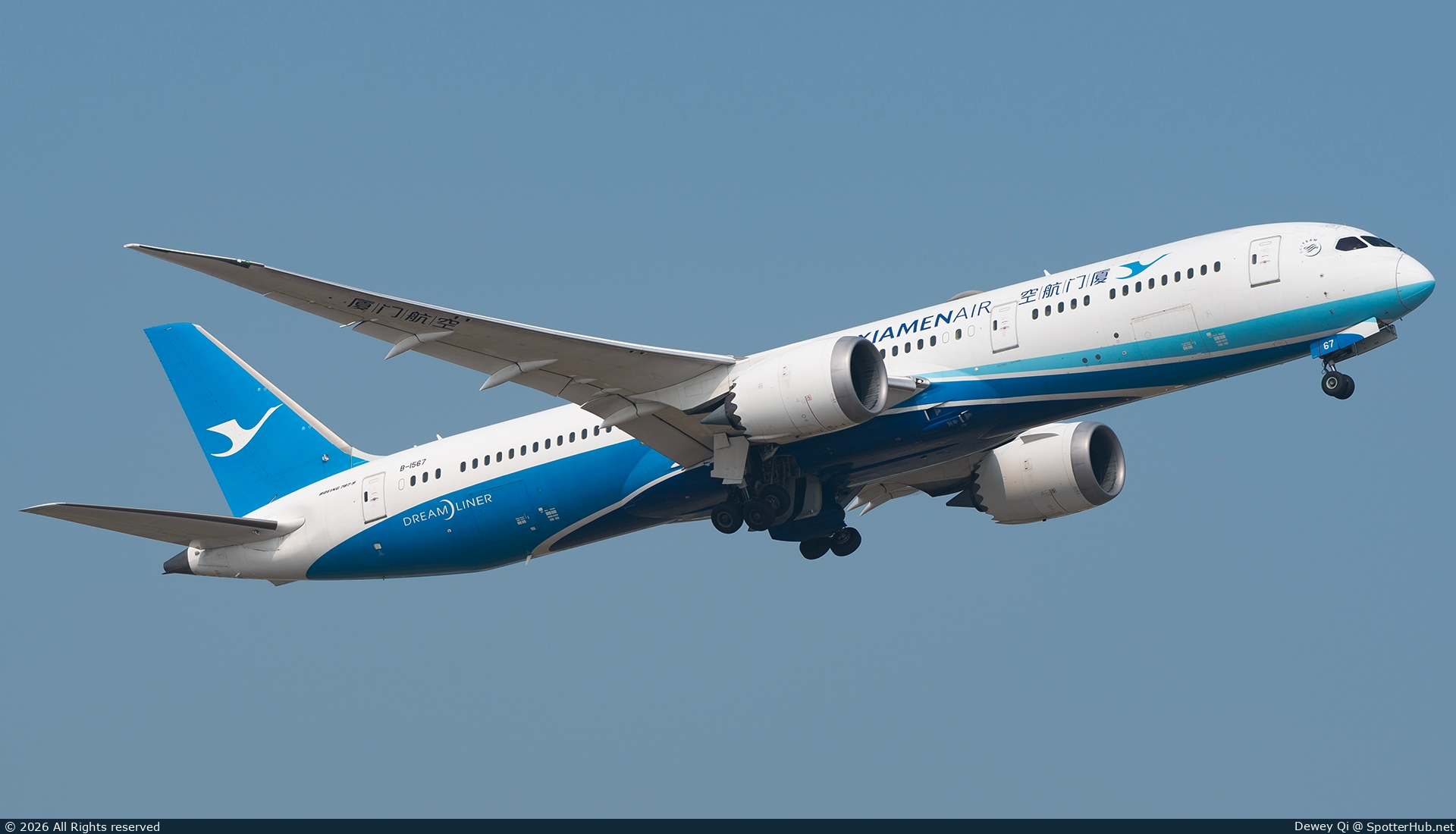 Photo of B-1567 - Boeing 787-9 Dreamliner operated by Xiamen Airlines