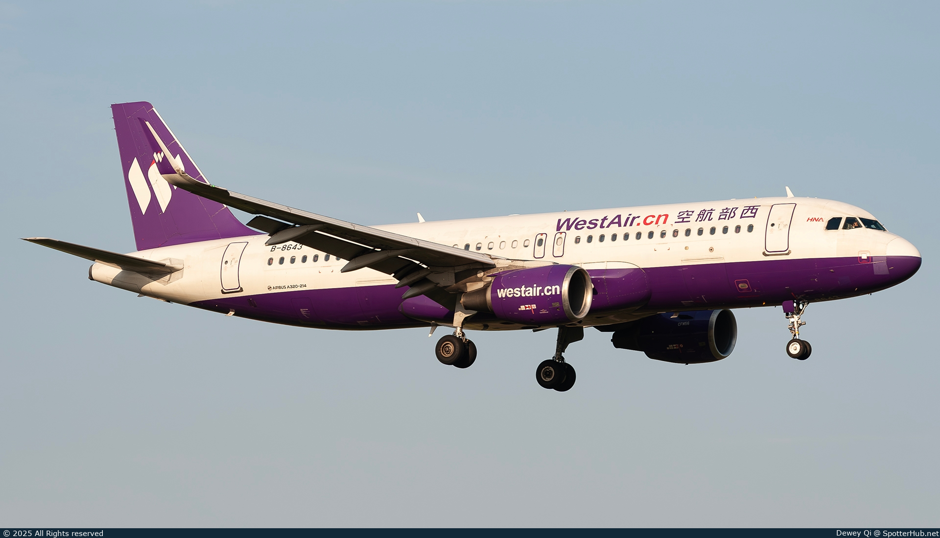 Photo of B-8643 - Airbus A320-214 operated by West Air