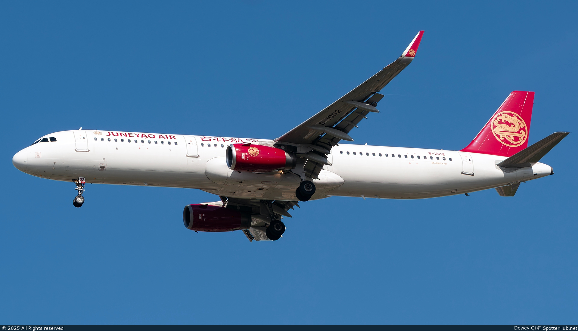 Photo of B-1002 - Airbus A321-231 operated by Juneyao Air