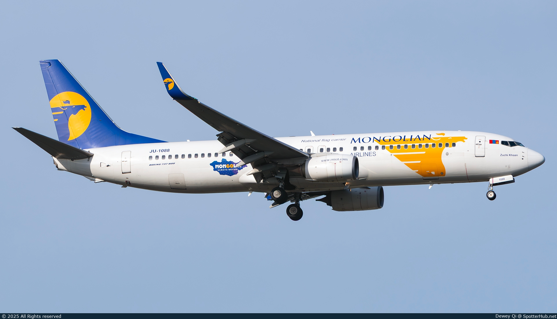 Photo of JU-1088 - Boeing 737-8AL operated by MIAT Mongolian Airlines