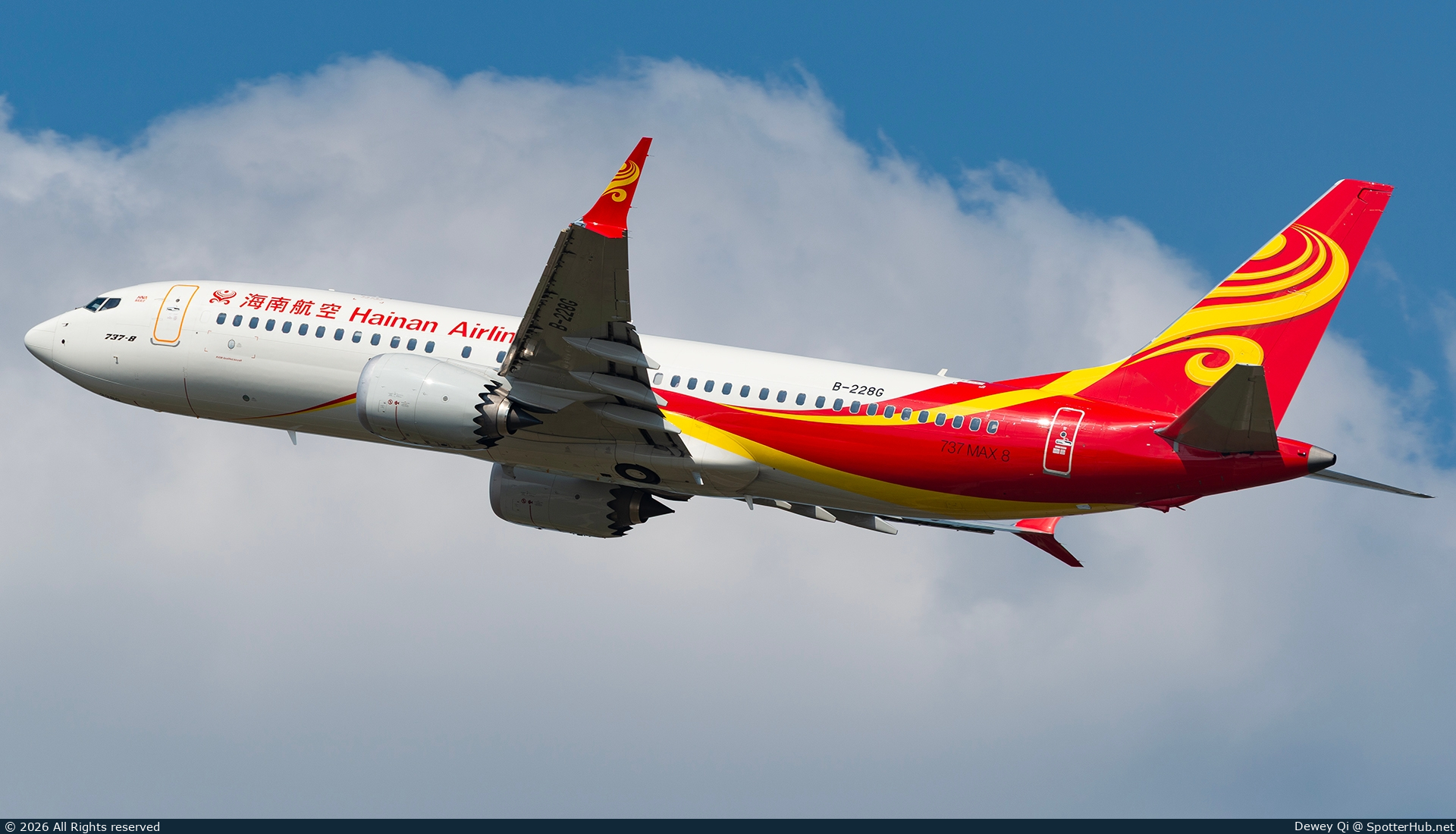 Photo of B-228G - Boeing 737 MAX 8 operated by Hainan Airlines