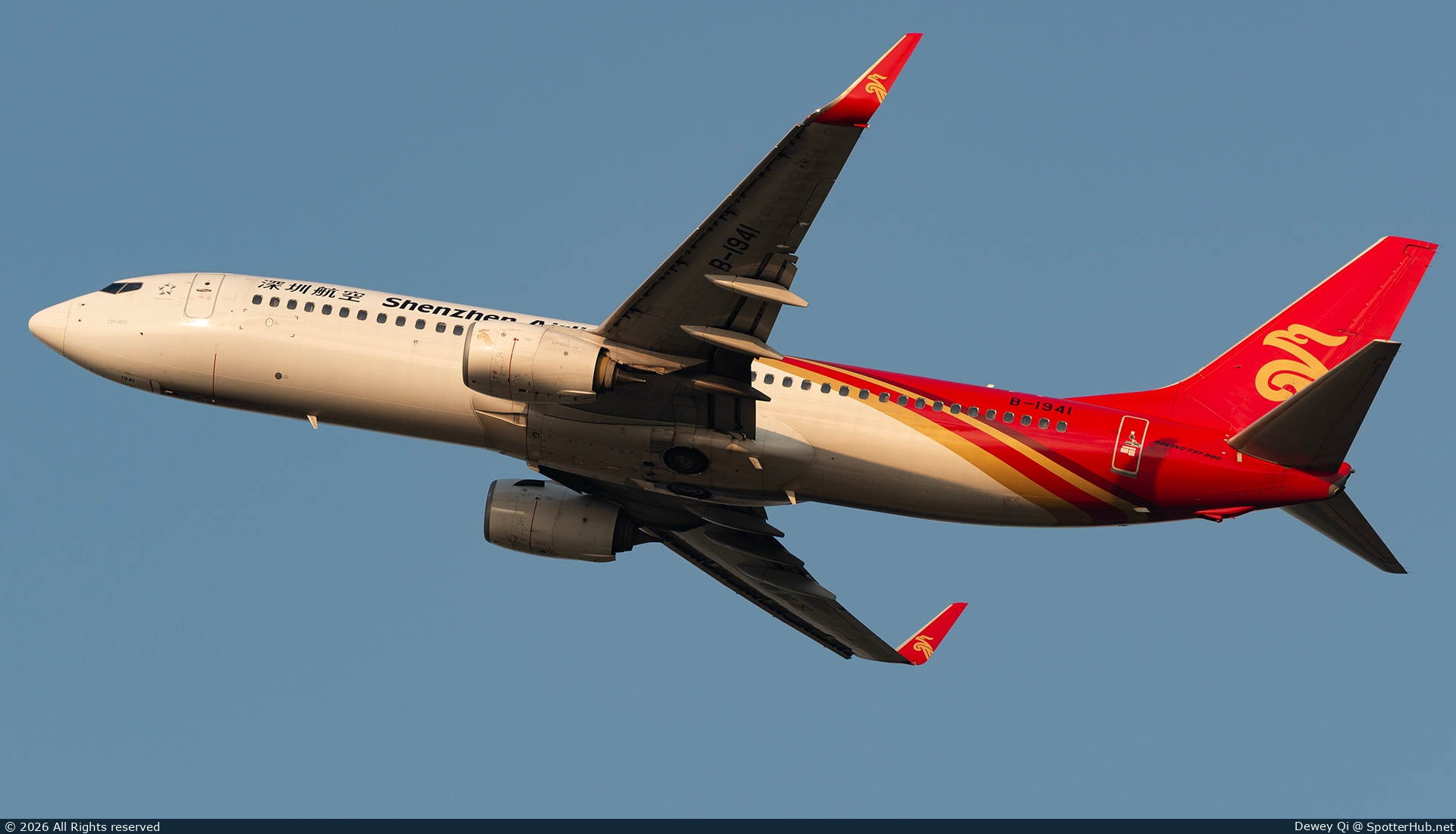 Photo of B-1941 - Boeing 737-87L operated by Shenzhen Airlines