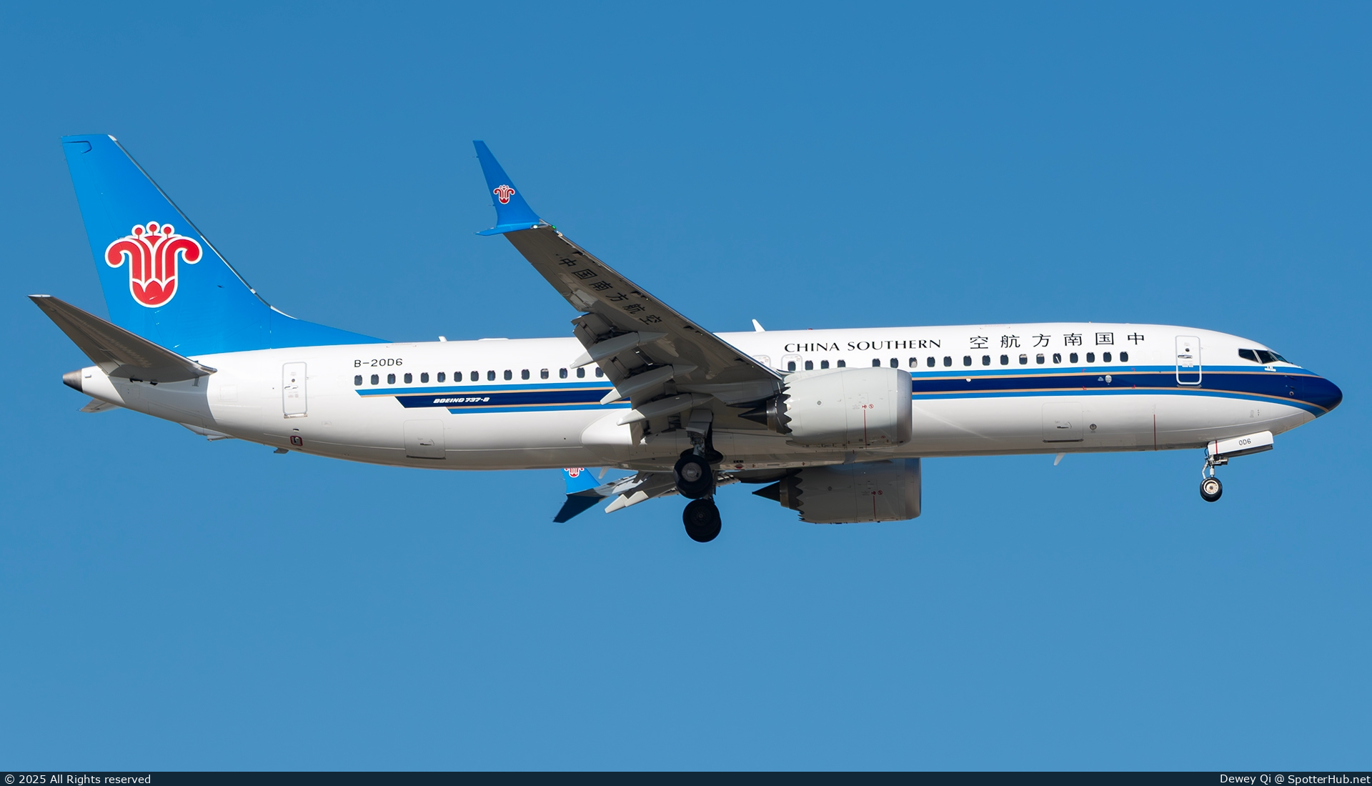 Photo of B-20D6 - Boeing 737 MAX 8 operated by China Southern Airlines