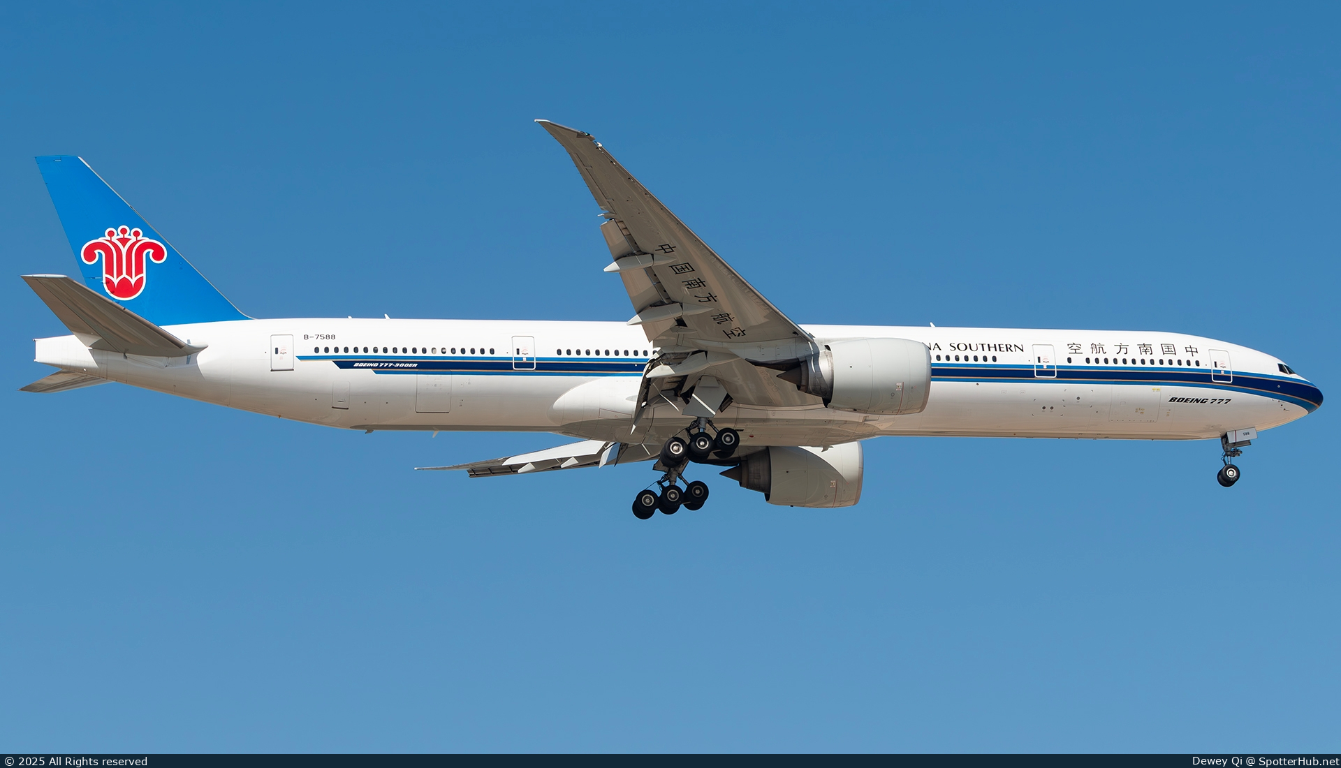 Photo of B-7588 - Boeing 777-31B(ER) operated by China Southern Airlines