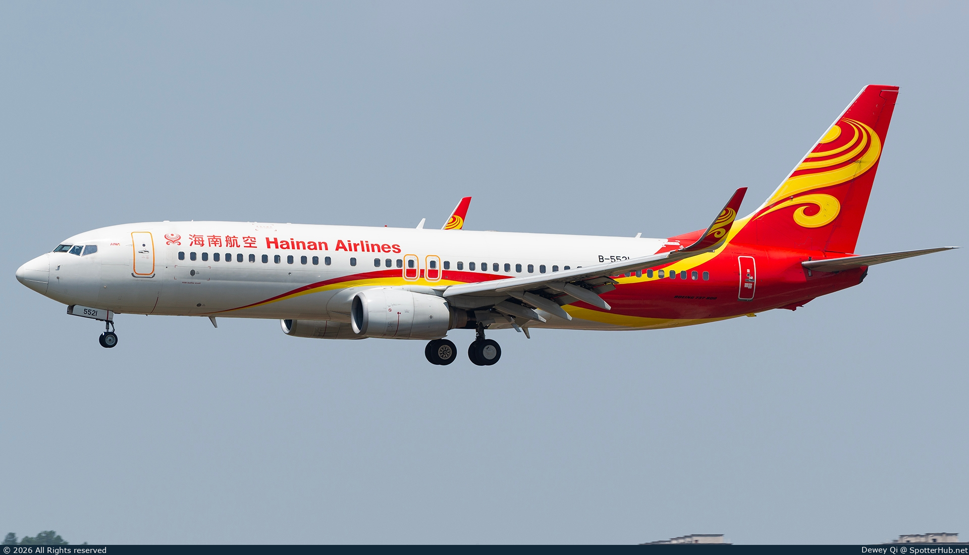 Photo of B-5521 - Boeing 737-84P operated by Hainan Airlines
