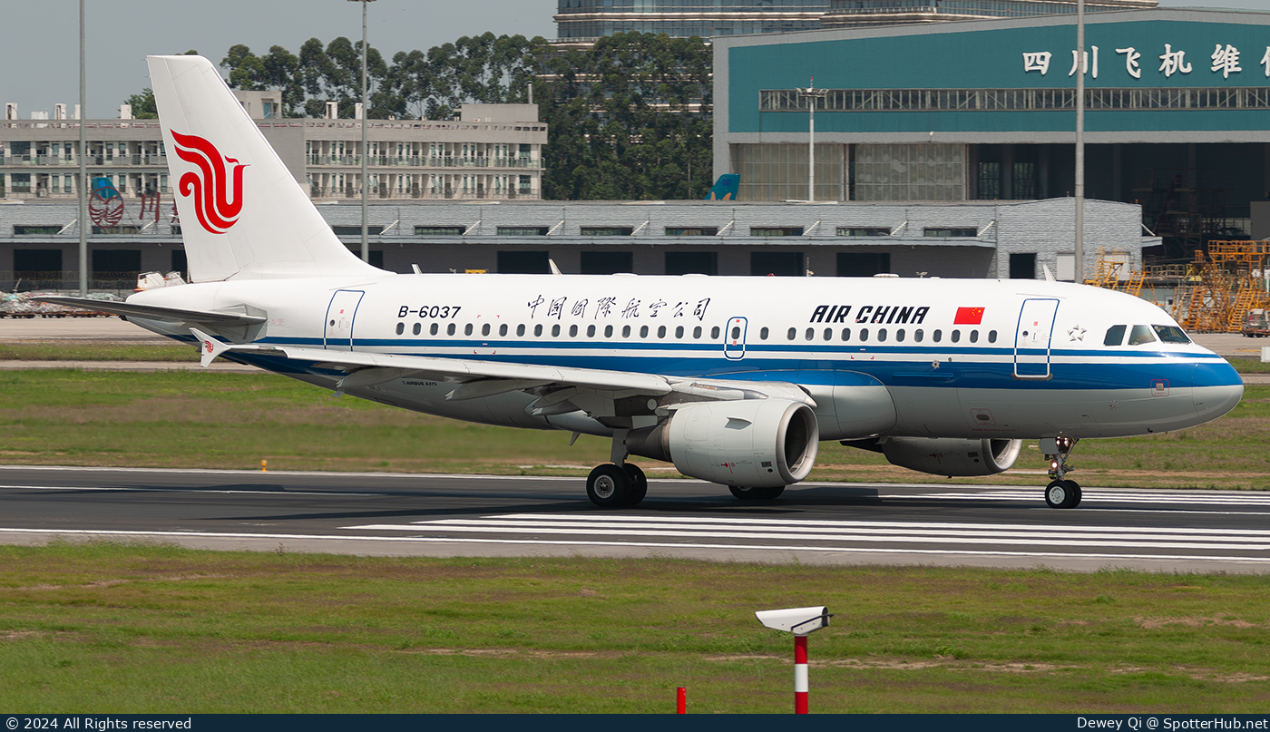 Photo of B-6037 - Airbus A319-115 operated by Air China