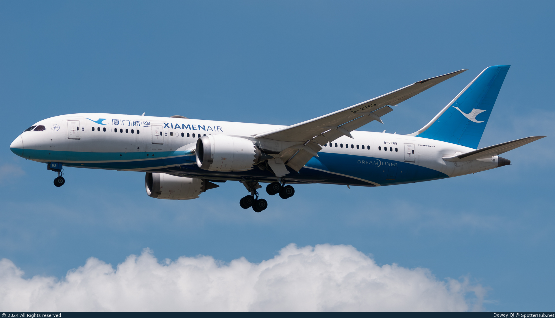 Photo of B-2769 - Boeing 787-8 Dreamliner operated by Xiamen Airlines
