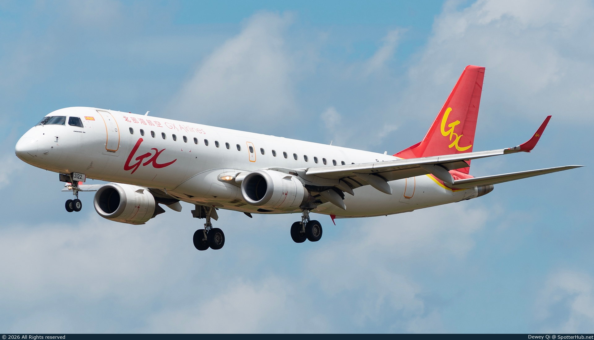 Photo of B-3122 - Embraer ERJ-190LR operated by GX Airlines