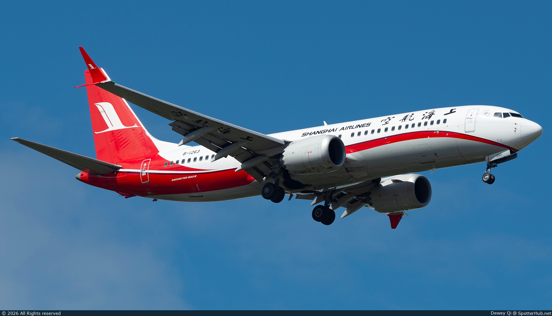 Photo of B-1263 - Boeing 737 MAX 8 operated by Shanghai Airlines