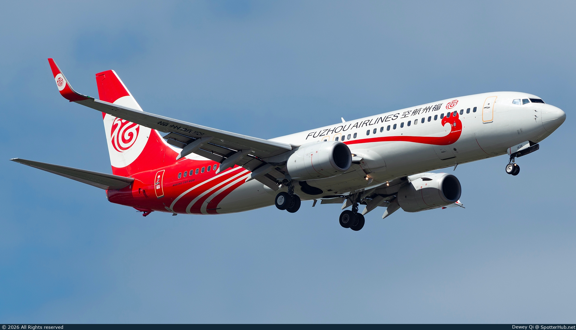 Photo of B-1435 - Boeing 737-8EH operated by Fuzhou Airlines