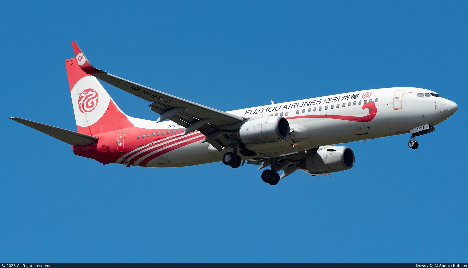 Photo of B-5182 - Boeing 737-808 operated by Fuzhou Airlines