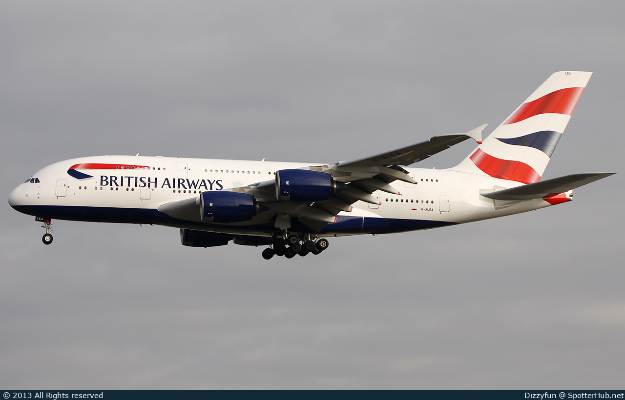 Photo of G-XLEA - Airbus A380-841 operated by British Airways