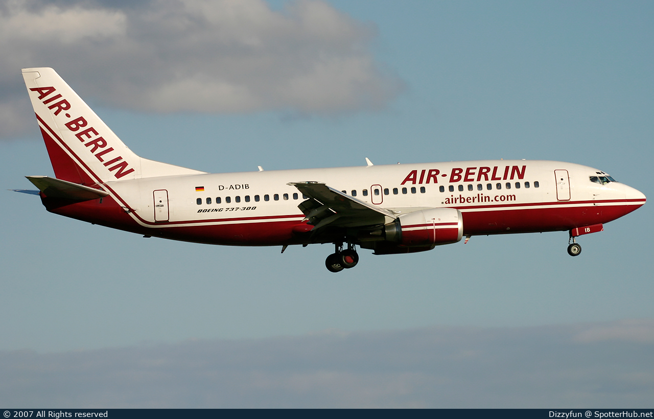 Photo of D-ADIB - Boeing 737-36Q operated by Air Berlin (opb dba)