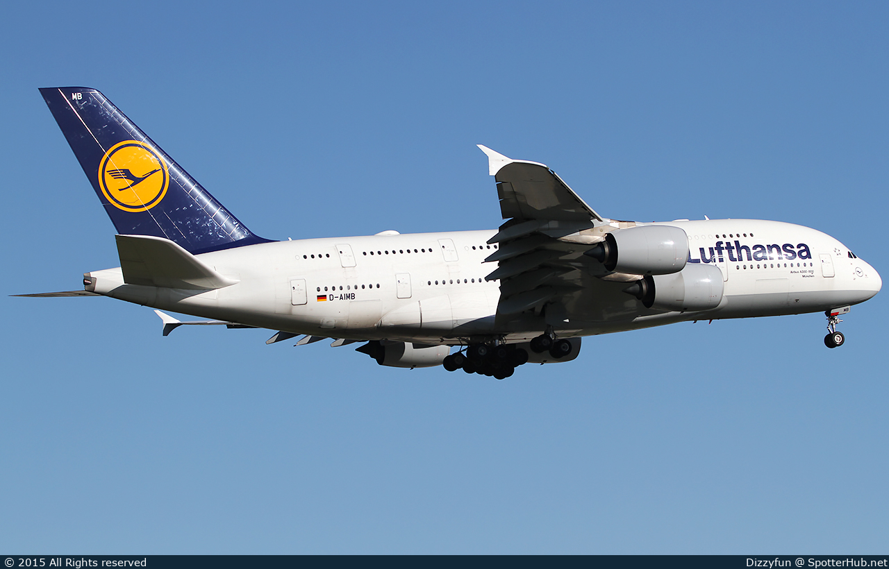 Photo of D-AIMB - Airbus A380-841 operated by Lufthansa