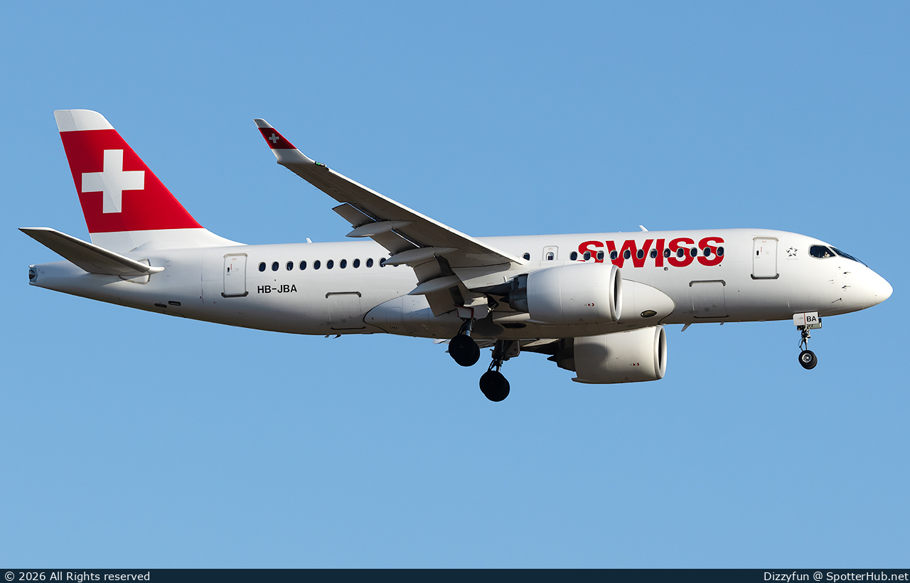 Photo of HB-JBA - Airbus A220-100 operated by Swiss International Air Lines
