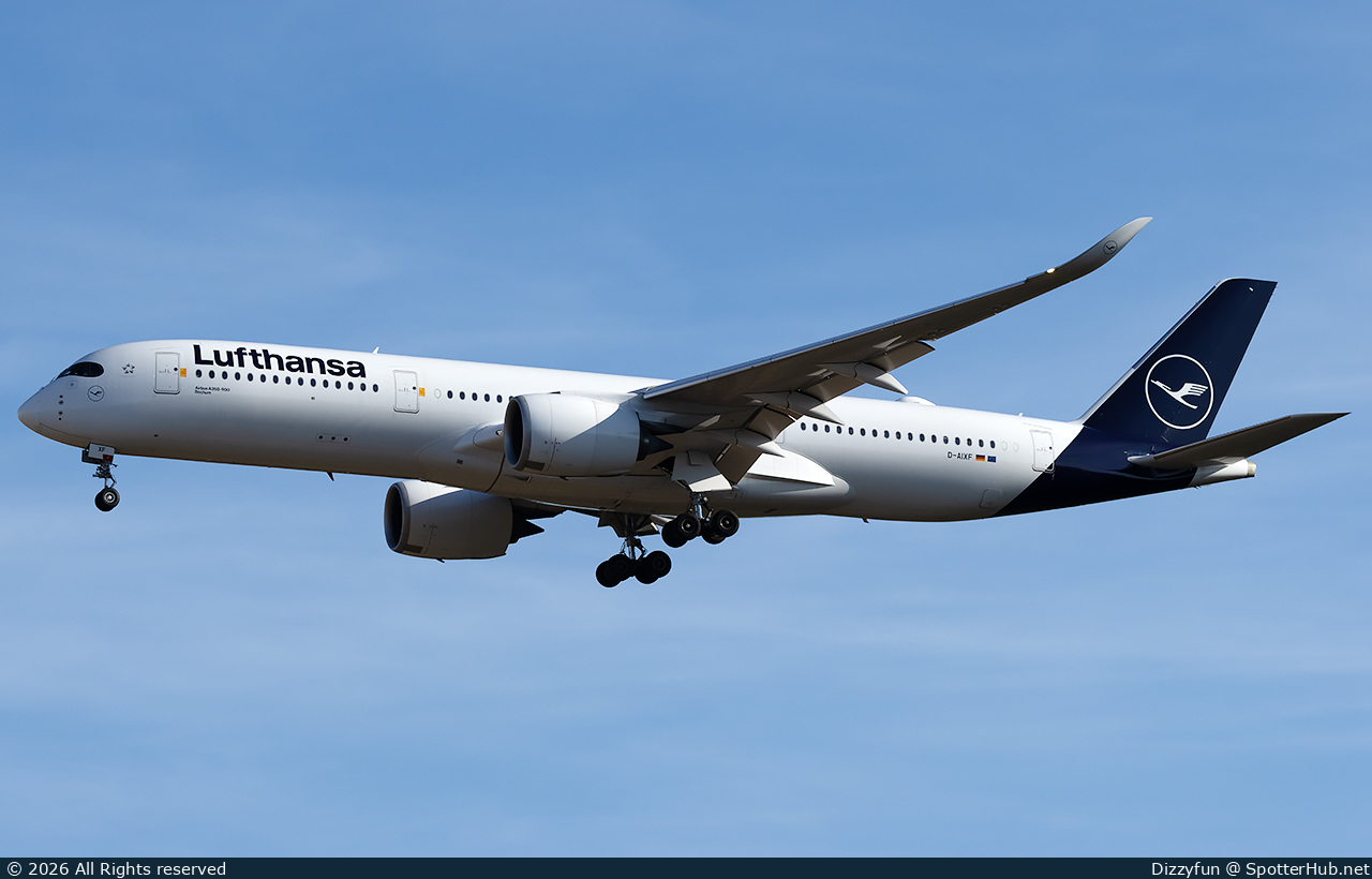 Photo of D-AIXF - Airbus A350-941 operated by Lufthansa